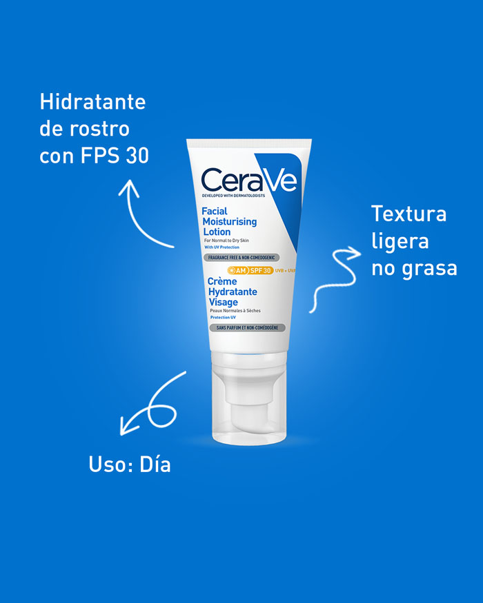 CeraVe Loción Hidratante de Rostro FPS 30