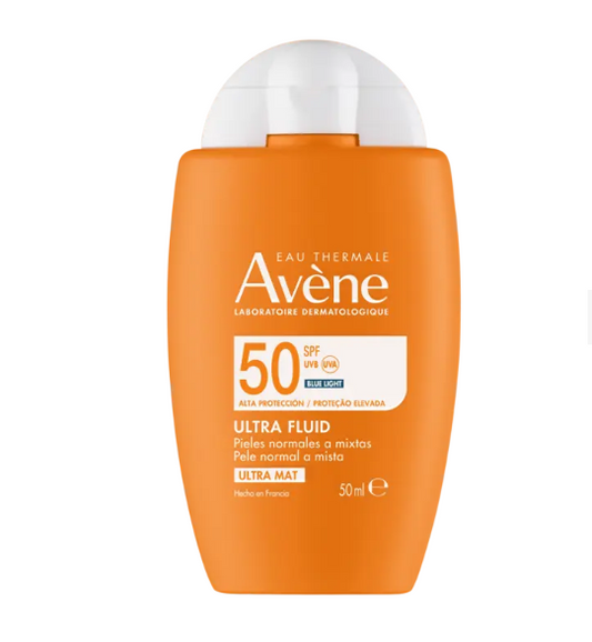 Avène Protector Solar Ultra Fluido Ultra Mat Oil Control Sin Color FPS 50 - 50 ml