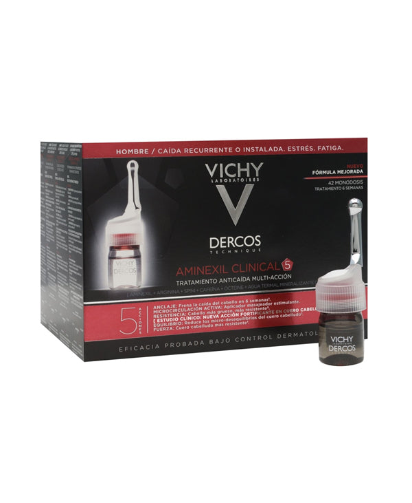 Vichy Dercos Aminexil Clinical 5 - Hombre 12 ampolletas