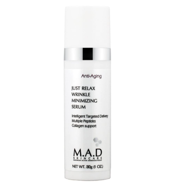M.A.D. SkinCare. Just Relax Wrinkle Minimizing Serum, suero ligero antienvejecimiento. 30 gr